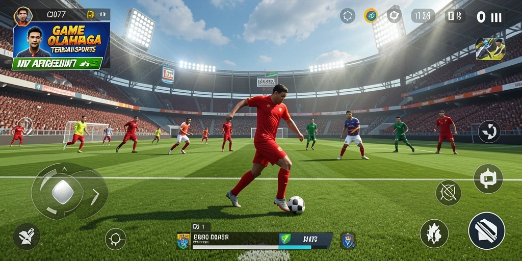 Tampilan gameplay menarik dari C0077 yang menampilkan aksi olahraga penuh semangat.