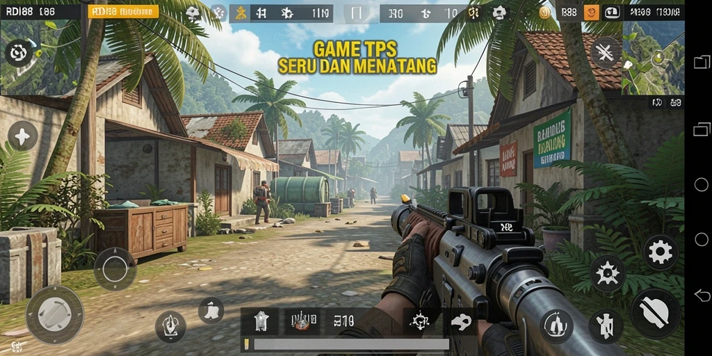 Tampilan gameplay seru dari RDI88 dalam mode TPS.