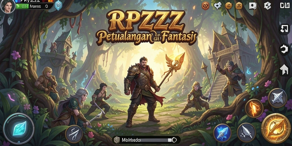 Screenshot utama RPZZZ menunjukkan aksi seru dalam petualangan dungeon.