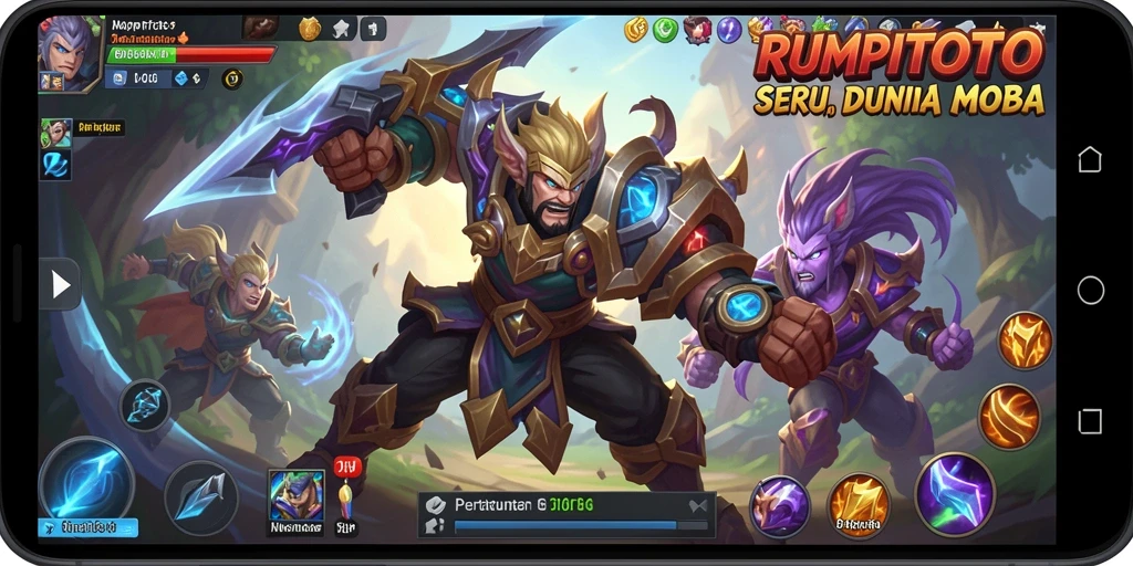 Gameplay seru di RUMPITOTO saat pertarungan tim berlangsung.