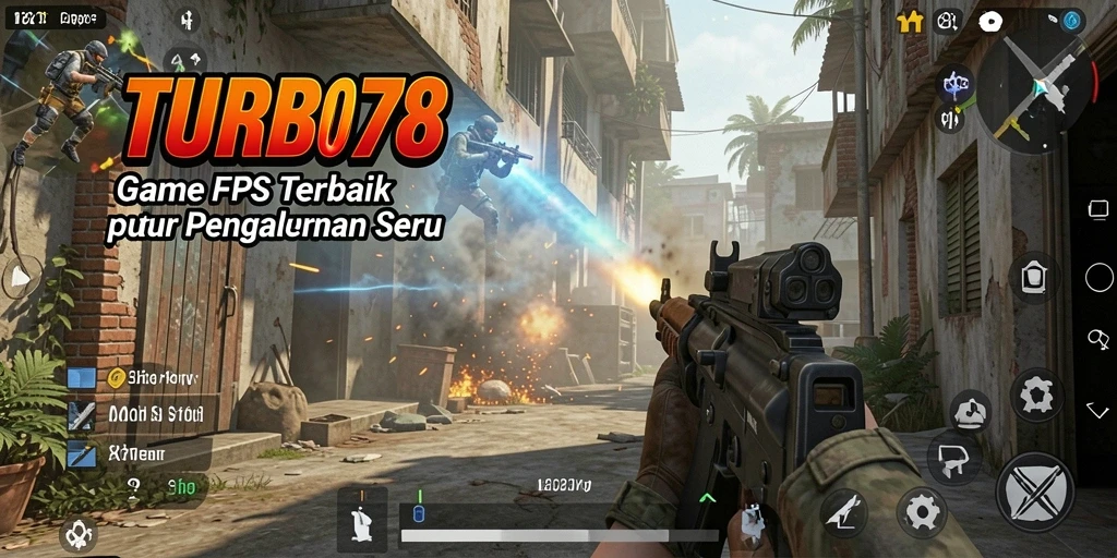 Tampilan gameplay mendebarkan di TURBO78 selama pertempuran FPS.