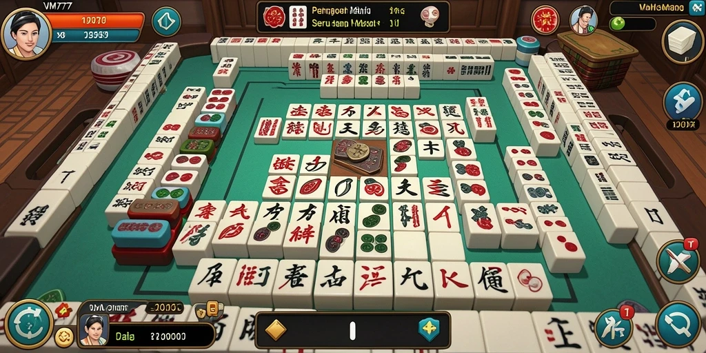 Screenshot utama VM777 menampilkan gameplay Mahjong yang menarik.