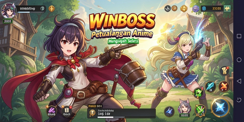 Screenshot gameplay <strong>WINBOSS</strong> menampilkan karakter Anime yang dinamis dan aksi seru.